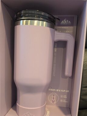HydraPeak Pink Insulated Travel Mug with Handle